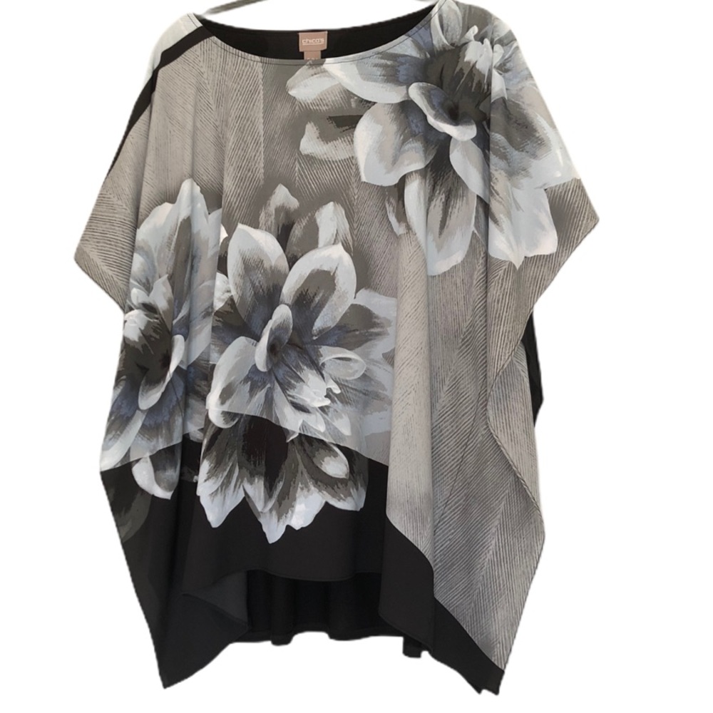 Chico’s B&W Floral Tunic